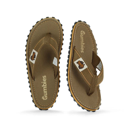 Gumbies CANVAS Flip Flops - Mens - Classic Khaki