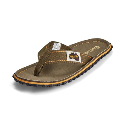 Gumbies CANVAS Flip Flops - Mens - Classic Khaki