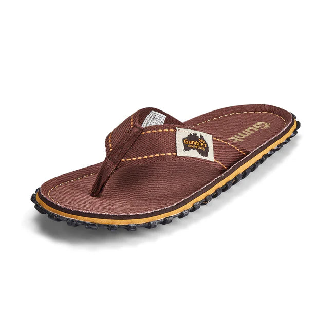 Gumbies CANVAS Flip Flops - Mens - Classic Brown