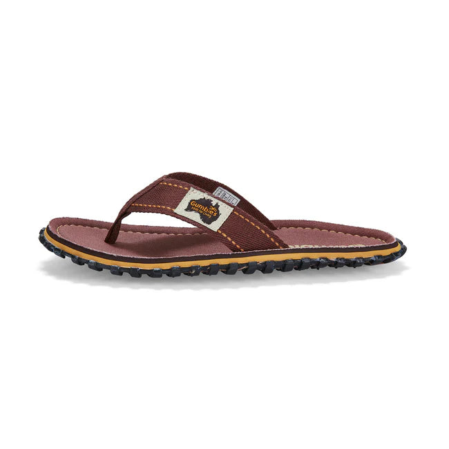 Gumbies CANVAS Flip Flops - Mens - Classic Brown