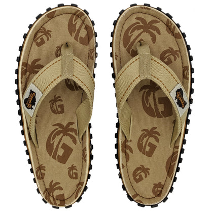 Gumbies CANVAS Flip Flops - Mens- Khaki