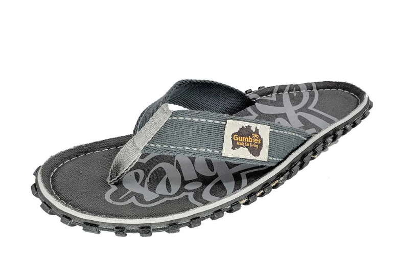 Gumbies CANVAS Flip Flops - Mens - Cool Grey