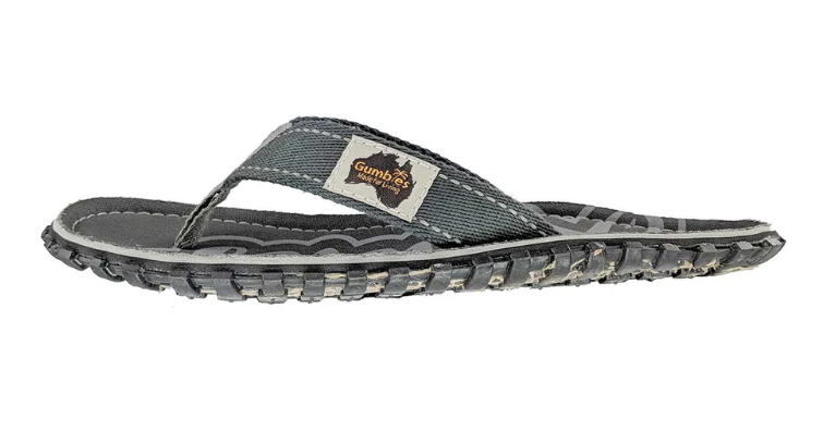 Gumbies CANVAS Flip Flops - Mens - Cool Grey