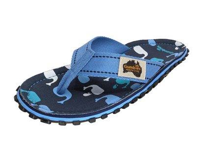 Gumbies CANVAS Flip Flops - Mens - Whales