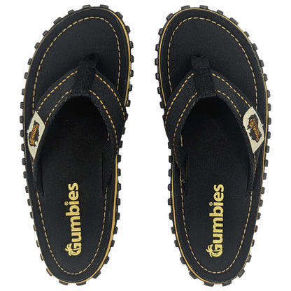 Gumbies CANVAS Flip Flops - Mens - Classic Black