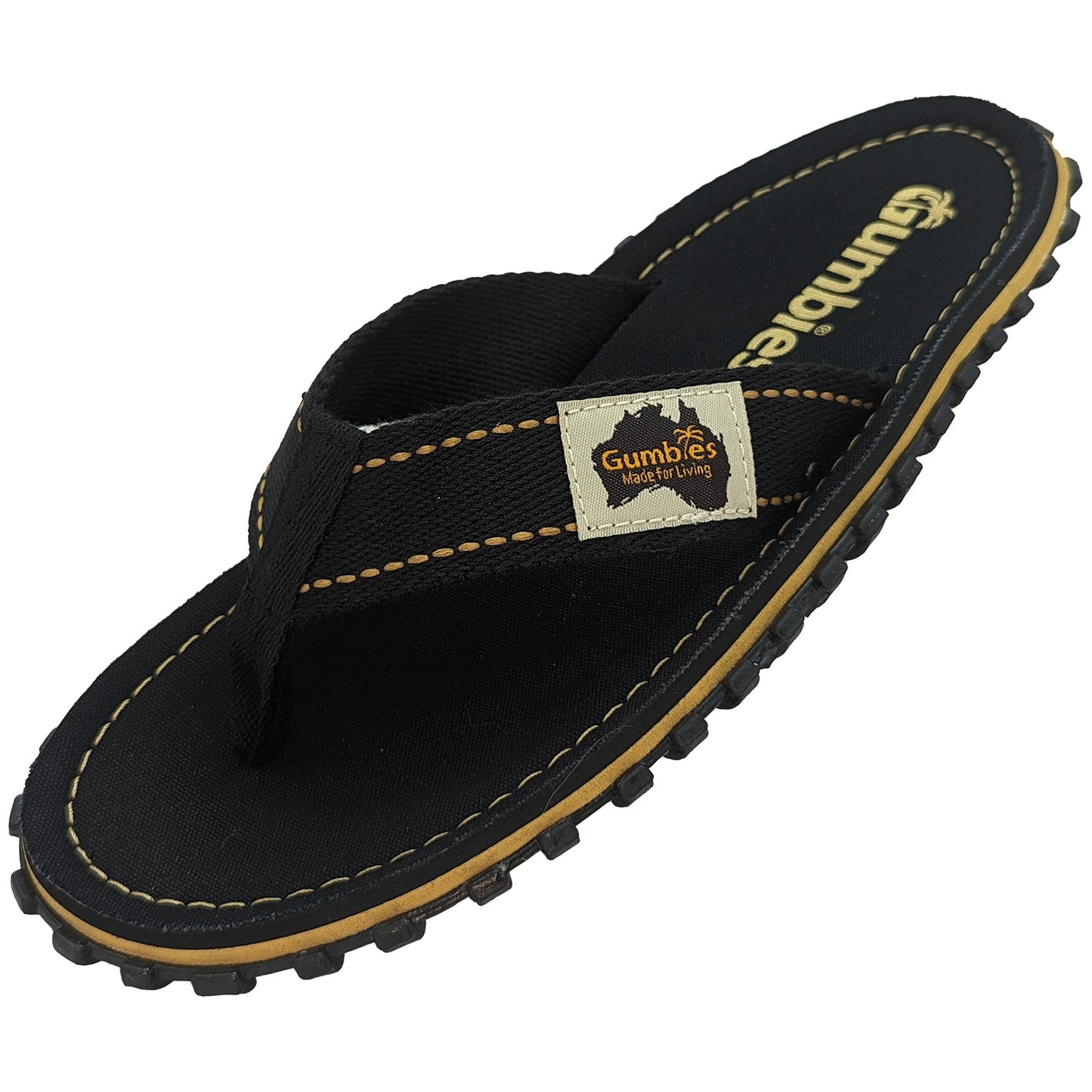 Gumbies CANVAS Flip Flops - Mens - Classic Black