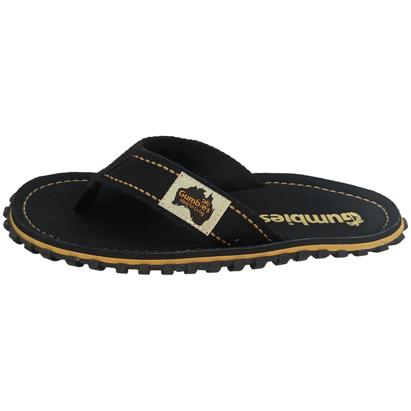 Gumbies CANVAS Flip Flops - Mens - Classic Black